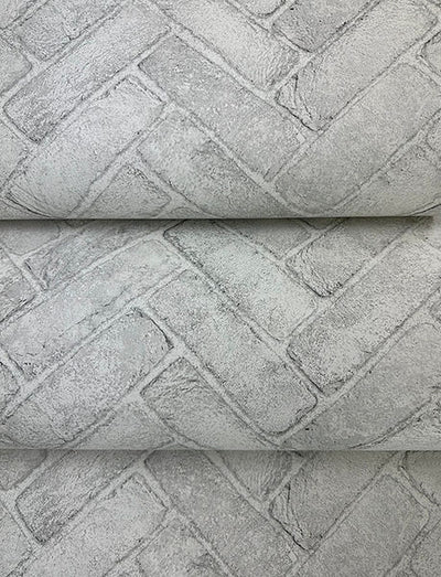 product image for Canelle White Brick Herringbone Wallpaper 93