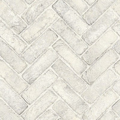 product image for Canelle White Brick Herringbone Wallpaper 66