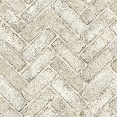 product image for Canelle Taupe Brick Herringbone Wallpaper 10