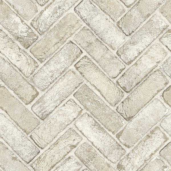 media image for Canelle Taupe Brick Herringbone Wallpaper 289