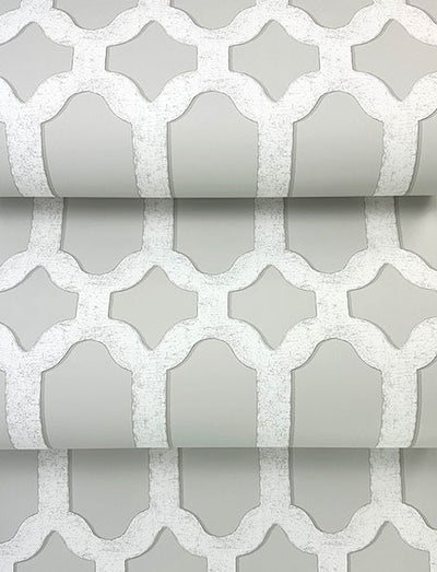 product image for Chervil Light Grey Trellis Wallpaper 11