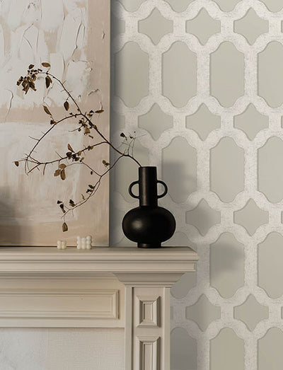 product image for Chervil Light Grey Trellis Wallpaper 29