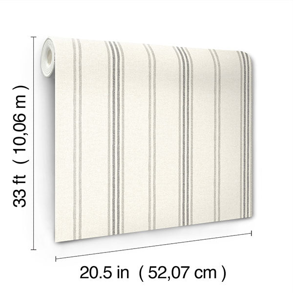 media image for Lovage Charcoal Linen Stripe Wallpaper 237