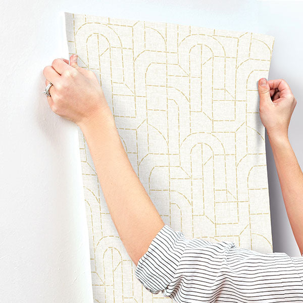 media image for Integrity Yellow Arched Outlines Wallpaper 233