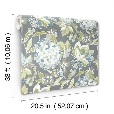 product image for Valdivian Aqua Floral Wallpaper 94