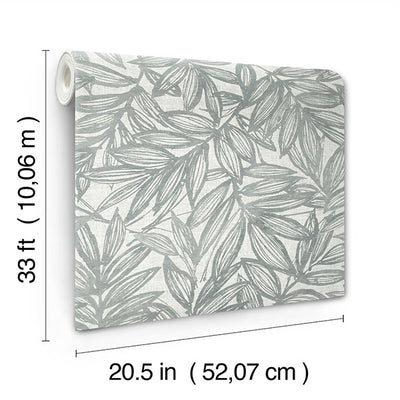 product image for Rhythmic Grey Leaf Wallpaper 81