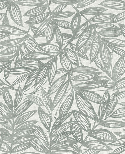 product image for Rhythmic Grey Leaf Wallpaper 41