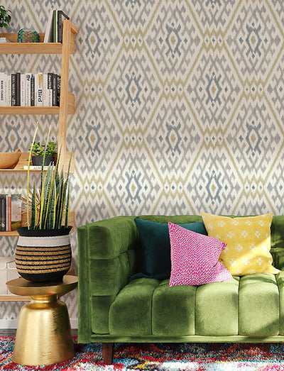 product image for Solola Chartreuse Ikat Wallpaper 31