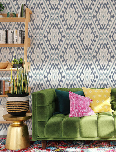 product image for Solola Blue Ikat Wallpaper 7