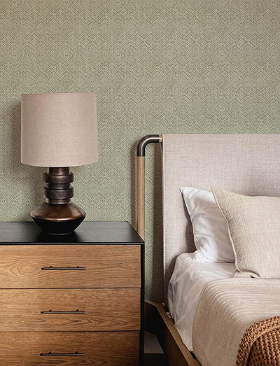 product image for Gallivant Sage Woven Geometric Wallpaper 57