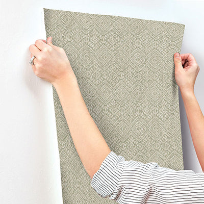 product image for Gallivant Sage Woven Geometric Wallpaper 79
