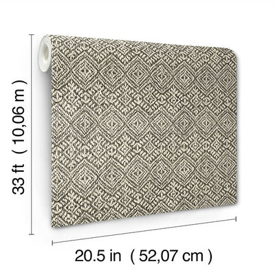 product image for Gallivant Black Woven Geometric Wallpaper 11