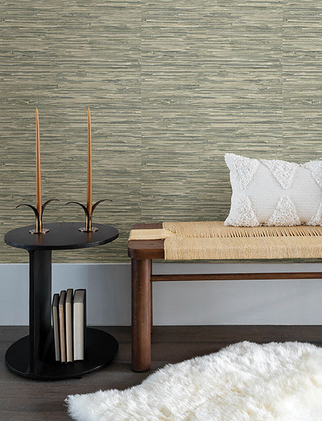 media image for Exhale Moss Woven Faux Grasscloth Wallpaper 233