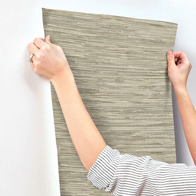product image for Exhale Olive Woven Faux Grasscloth Wallpaper 4