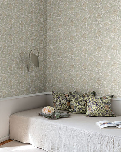 product image for Anemone Light Green Floral Trail Wallpaper 23