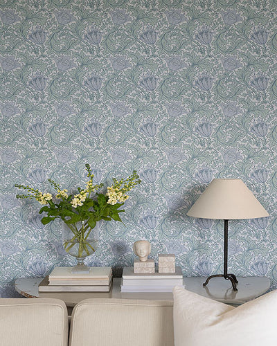 product image for Anemone Blue Floral Trail Wallpaper 86
