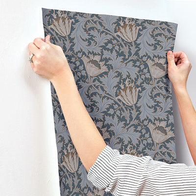 product image for Anemone Dark Blue Floral Trail Wallpaper 43