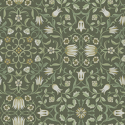 product image for No 1 Holland Park Green Floral Wallpaper 48
