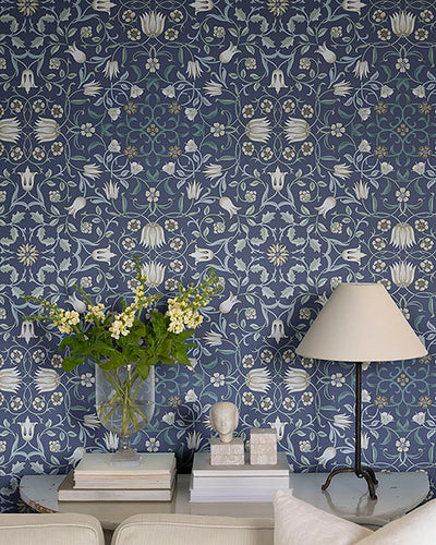 product image for No 1 Holland Park Blue Floral Wallpaper 22