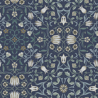 product image for No 1 Holland Park Blue Floral Wallpaper 35