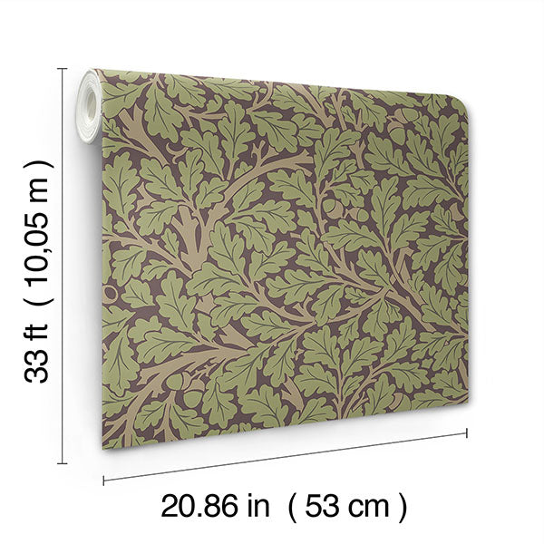 media image for Oak Tree Plum Leaf Wallpaper 235