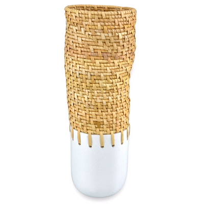 product image of Kyoto Rattan White Vase By Currey Company Cc 1200 0728 1 514