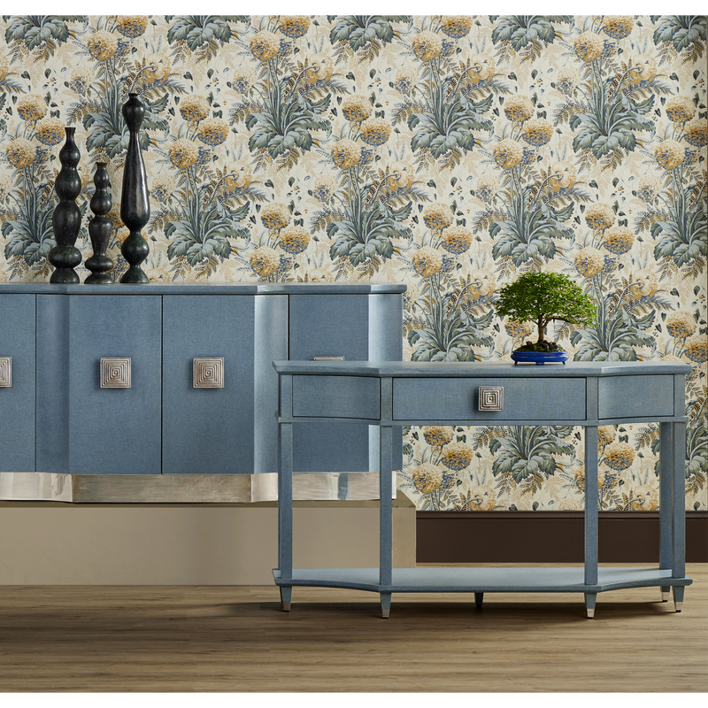 media image for Maya Blue Console Table By Currey Company Cc 3000 0283 9 221