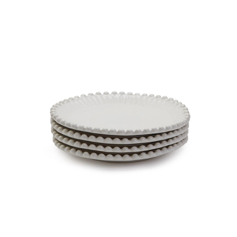 media image for Heirloom Embossed Pearl Edge Appetizer / Dessert Plates - Set of 4 214