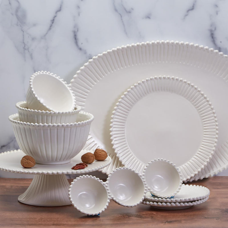 media image for Heirloom Embossed Pearl Edge Appetizer / Dessert Plates - Set of 4 229