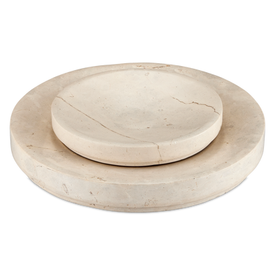 product image of Grecco Marble Low Bowl Set Of 2 By Currey Company Cc 1200 0806 1 595