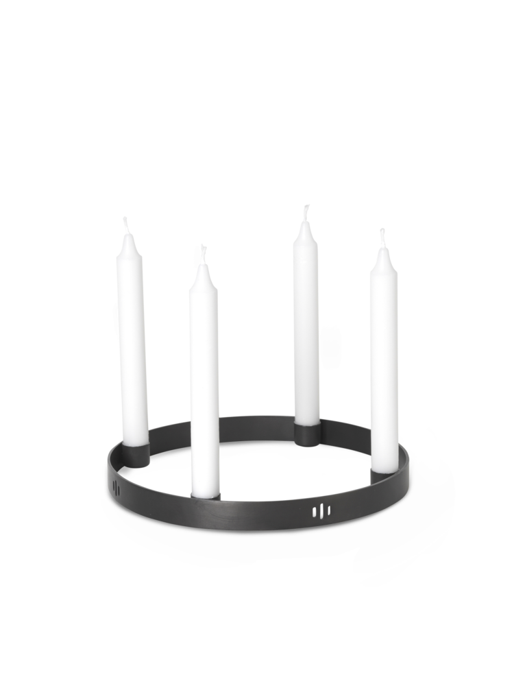 media image for Minimalist Candle Holder Circle in Black Brass 29