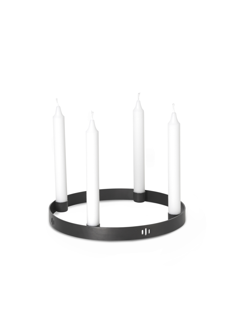 media image for Minimalist Candle Holder Circle in Black Brass 283