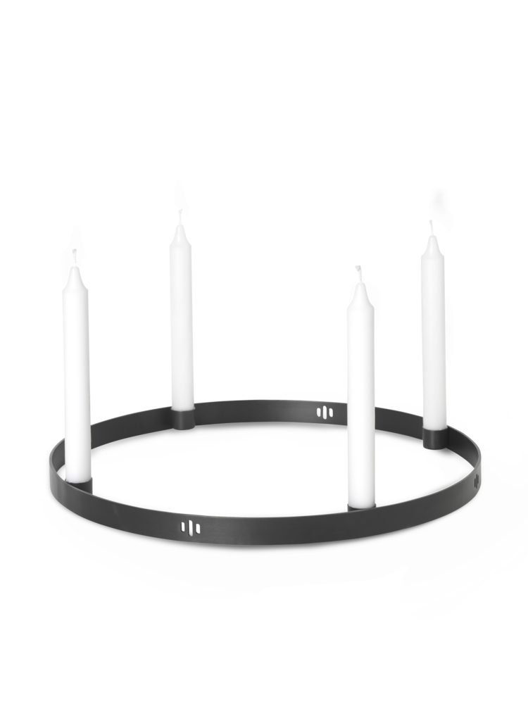 media image for Minimalist Candle Holder Circle in Black Brass 286