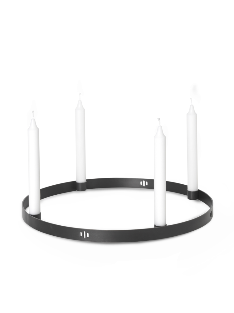 media image for Minimalist Candle Holder Circle in Black Brass 239