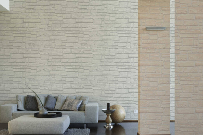 media image for Cottage Brick Wallpaper in Grey 245