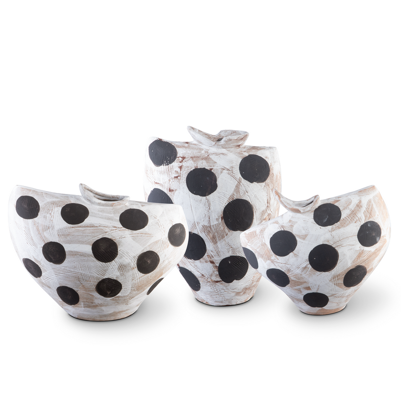 media image for Dots White Black Bowl By Currey Company Cc 1200 0708 14 282