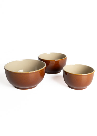 product image for Vintage Brown Glaze Bowls 2 1
