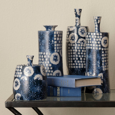 product image for Block Print Vases - Set of 4 by Jamie Young 7 13