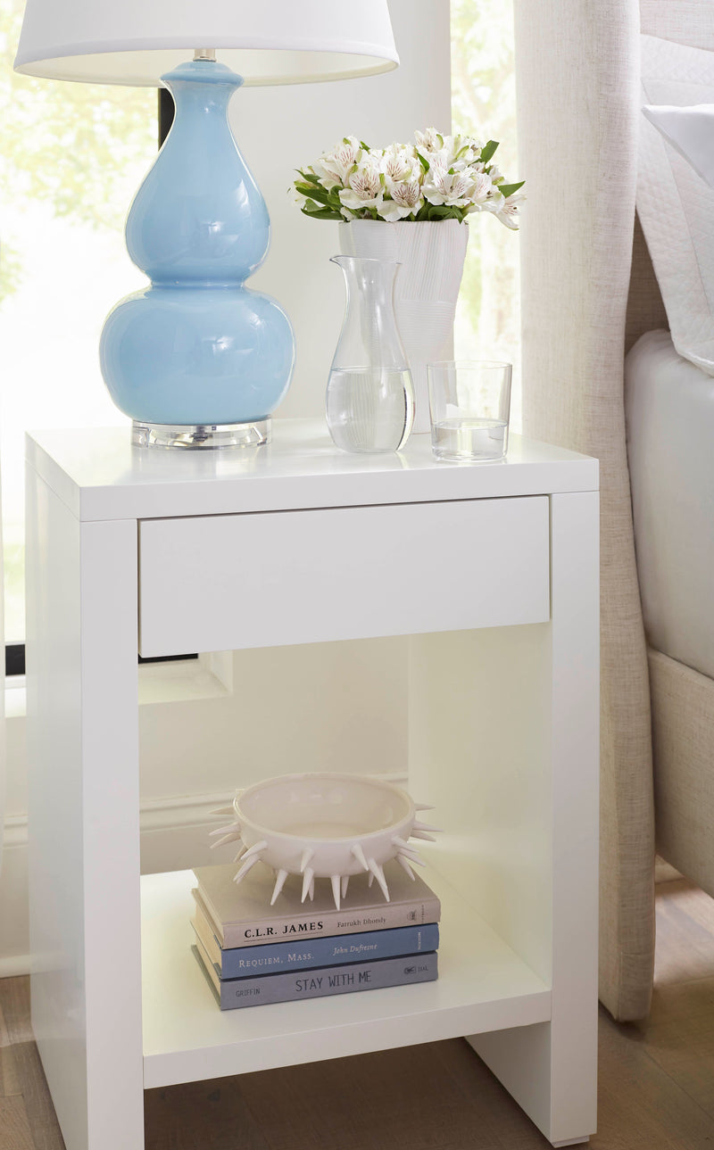 media image for Morgan Grasscloth 1-Drawer Side Table by Bungalow 5 225