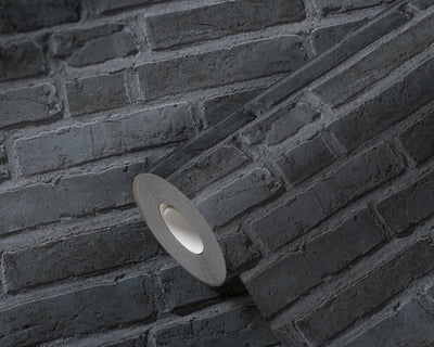 product image for Brick Deco Wallpaper in Black/Grey 22