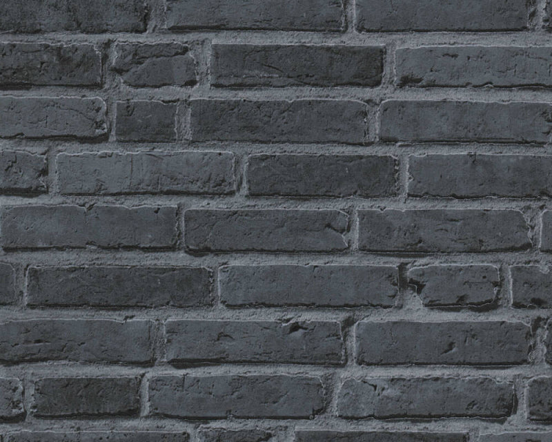 media image for Brick Deco Wallpaper in Black/Grey 272