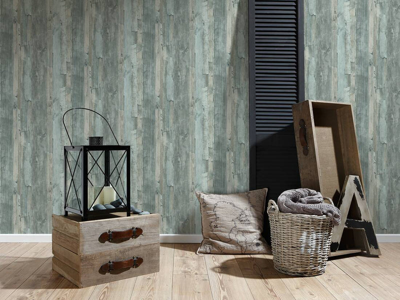 media image for Cottage Wood Wallpaper in Green 216