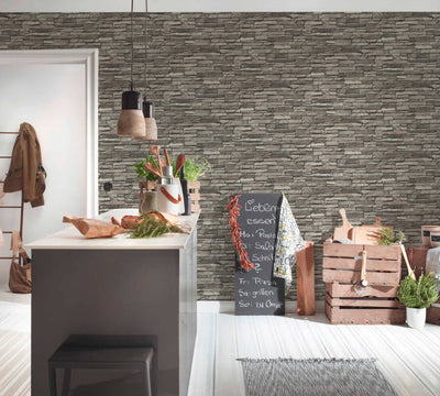 product image for Flat Stone Wallpaper in Black/Cream/Grey 54