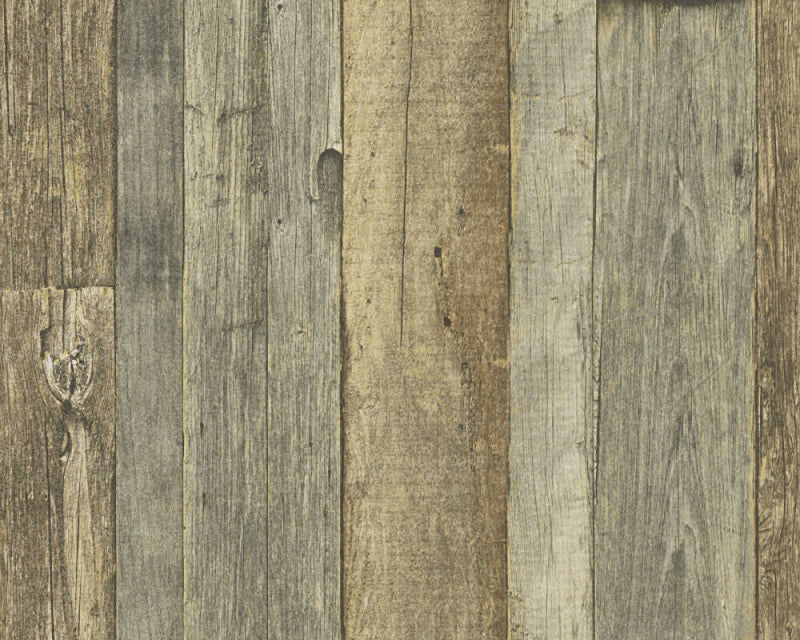 media image for Cottage Wood Wallpaper in Brown/Cream/Yellow 292