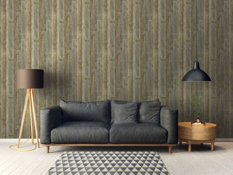media image for Cottage Wood Wallpaper in Brown/Cream/Yellow 292
