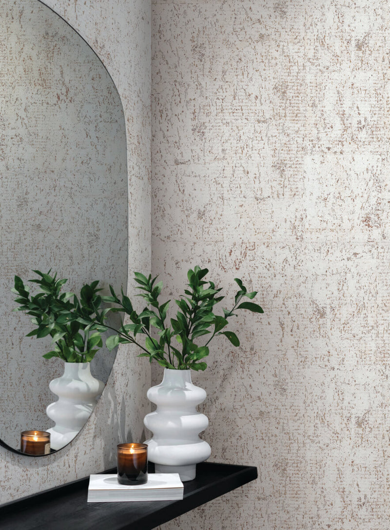 media image for Cork Wallpaper in White/Silver 22