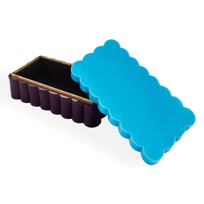 product image for Fleur Blue/Aurbergene Rectangular Acrylic Box 2 69