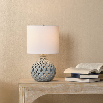 product image for Fretwork Table Lamp Pale Blue Style 1 62