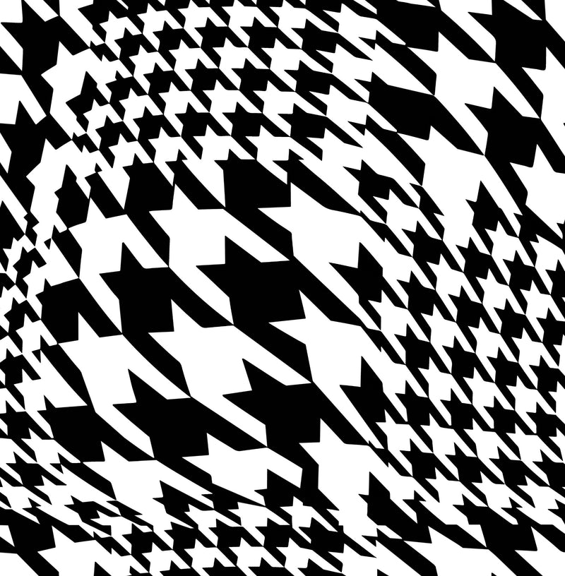 media image for Warped Houndstooth Wallpaper in Black/White 260