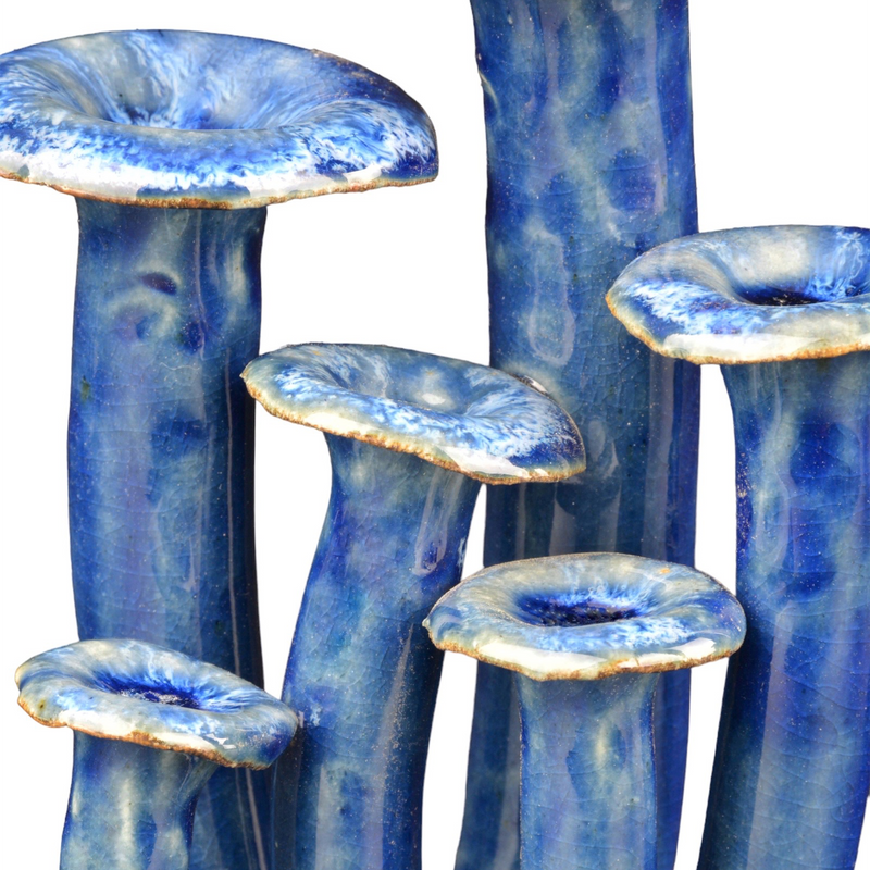 media image for Wild Blue Mushrooms Set Of 3 By Currey Company Cc 1200 0745 3 217